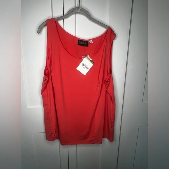 Bob Mackie NWT 2 Piece Tank + Mesh Floral Poncho Women's Plus Size 2X - Picture 6 of 7